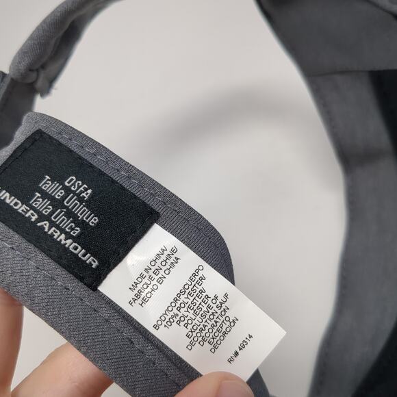Level Builders Strapback Visor Hat Gray One Size Embroidered Under Armour - Picture 9 of 9